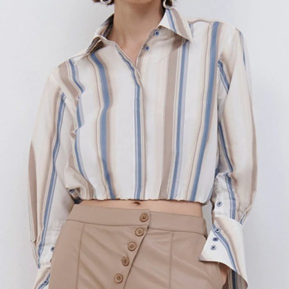 SIMKHAI Blythe Cropped Shirt - Picture 2 of 4